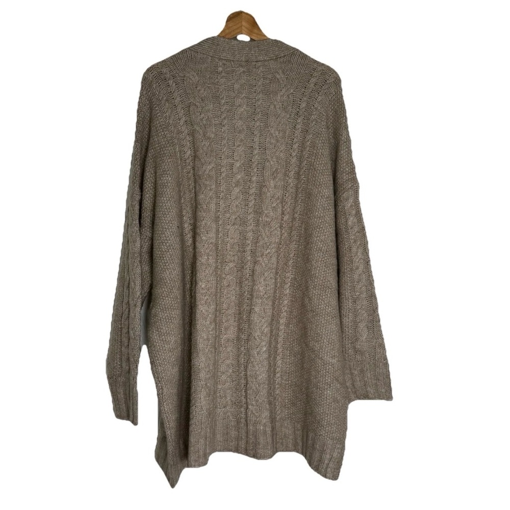 ❌SOLD❌ Lane Bryant Cardigan Sweater Button Size 26-28 Tan Brown Cozy Cable Knit - Picture 7 of 8